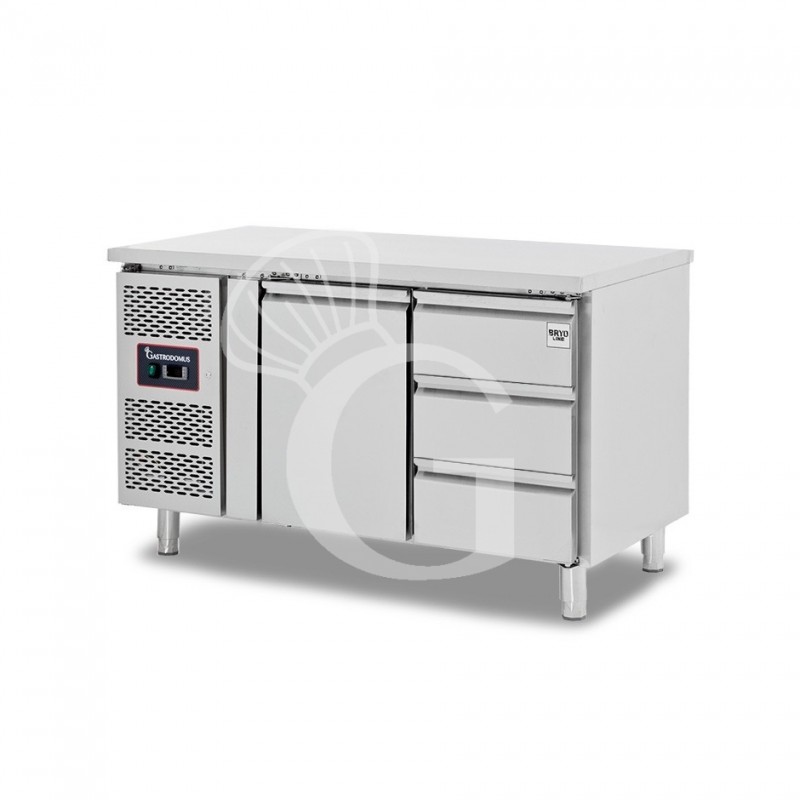Tavolo Refrigerato 3 cassetti 1 porta 700 mm -2°C/+8°C Motore a sinistra