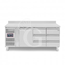 Tavolo Refrigerato 6 cassetti 1 porta 700 mm -2°C/+8°C alzatina Motore a sinistra