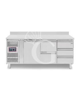 Tavolo Refrigerato 5 cassetti 1 porta 700 mm -2°C/+8°C alzatina Motore a sinistra