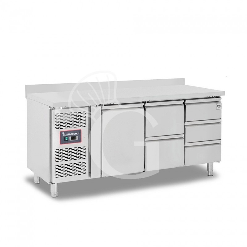 Tavolo Refrigerato 5 cassetti 1 porta 700 mm -2°C/+8°C alzatina Motore a sinistra