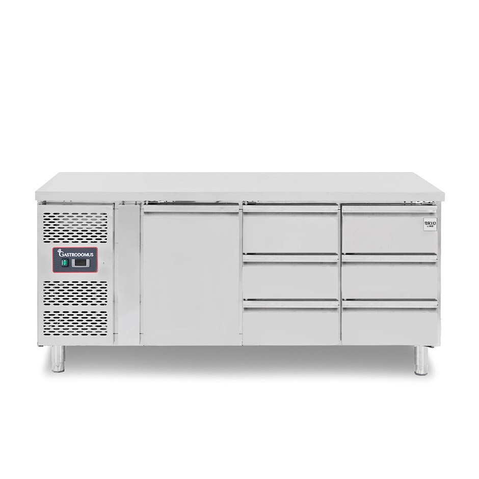 Tavolo Refrigerato 6 cassetti 1 porta 700 mm -2°C/+8°C Motore a sinistra