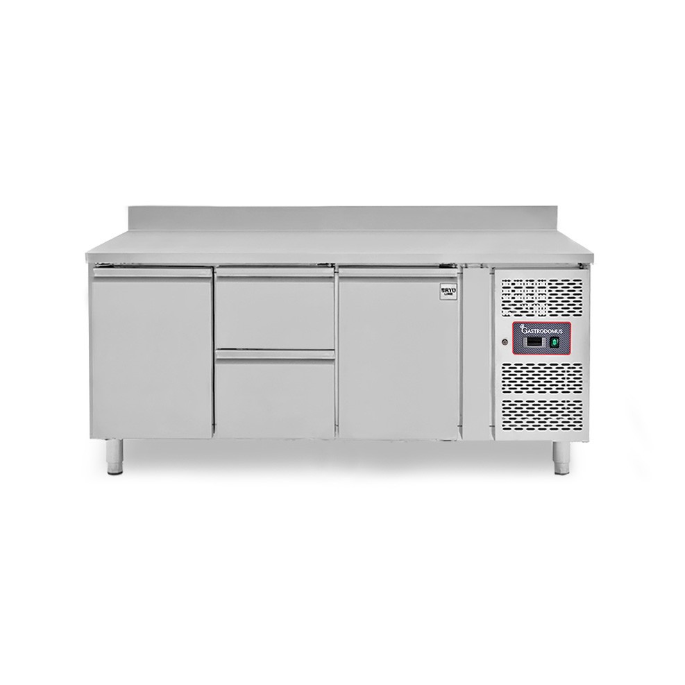 Tavolo Refrigerato 2 cassetti 2 porte 700 mm -2°C/+8°C alzatina per Gastronomia