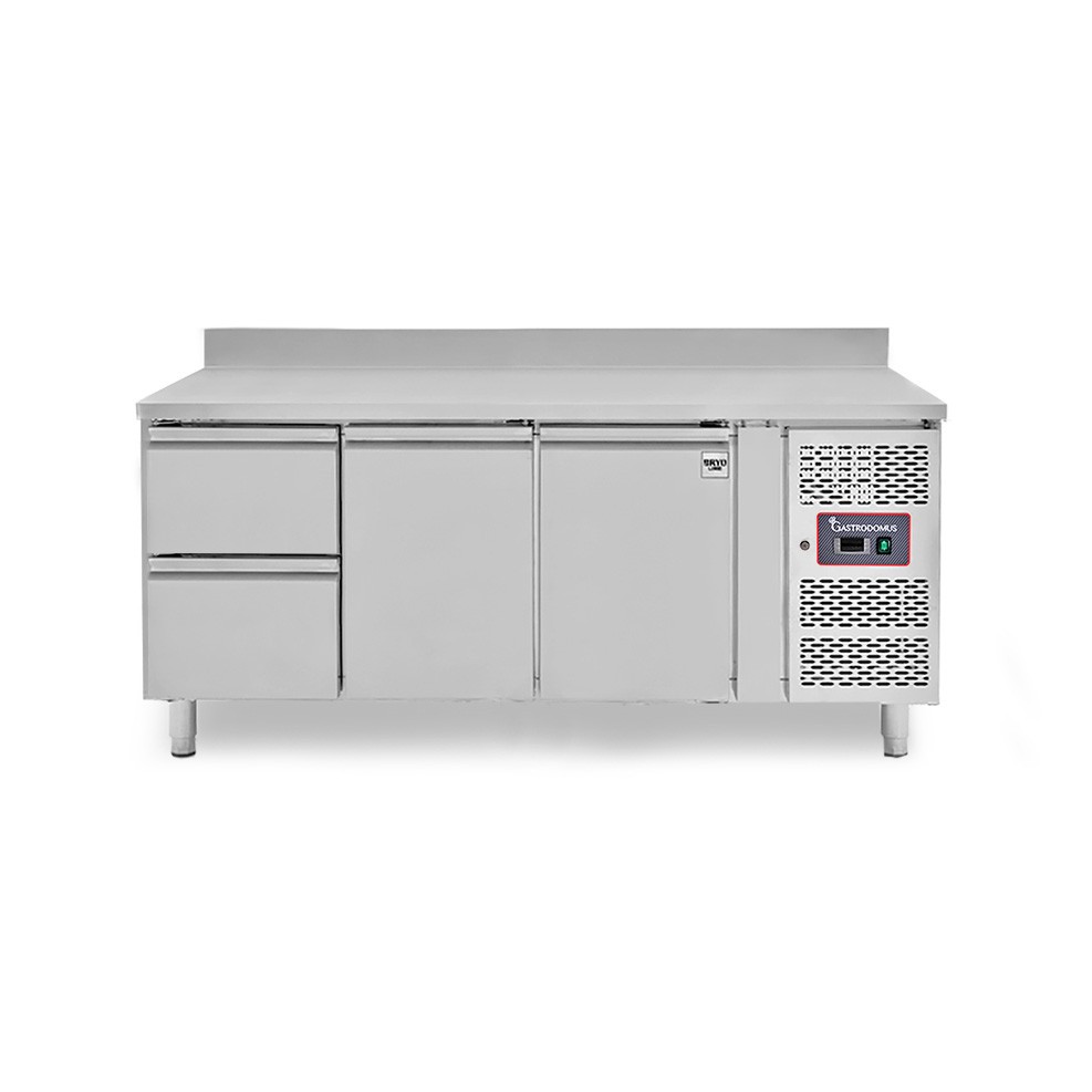 Tavolo Refrigerato 2 cassetti 2 porte 700 mm -2°C/+8°C alzatina per Gastronomia