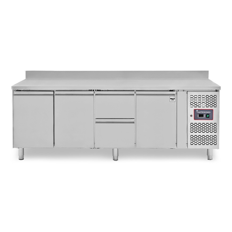 Tavolo Refrigerato 2 cassetti 3 porte 700 mm -2°C/+8°C alzatina per Gastronomia