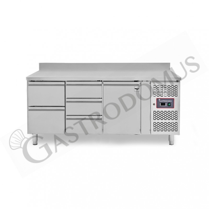 Tavolo Refrigerato 5 cassetti 1 porta 700 mm -2°C/+8°C alzatina per Gastronomia Tavolo Refrigerato 5 cassetti 1 porta 700 mm -2°C/+8°C alzatina per Gastronomia
