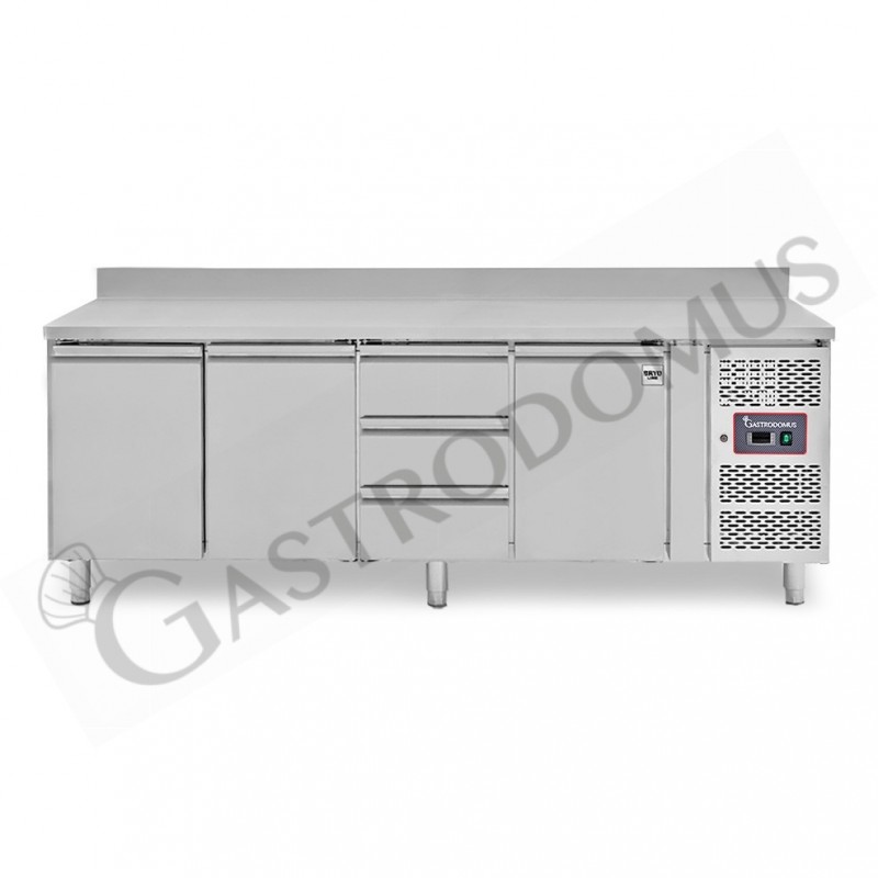 Tavolo Refrigerato 3 cassetti 3 porte 700 mm -2°C/+8°C alzatina Tavolo Refrigerato 3 cassetti 3 porte 700 mm -2°C/+8°C alzatina