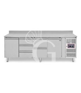 Tavolo Refrigerato 5 cassetti 2 porte 700 mm -2°C/+8°C alzatina per Gastronomia