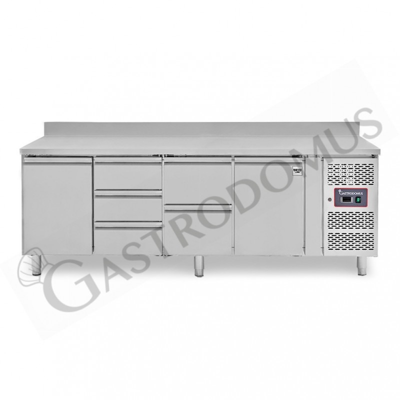 Tavolo Refrigerato 5 cassetti 2 porte 700 mm -2°C/+8°C alzatina per Gastronomia Tavolo Refrigerato 5 cassetti 2 porte 700 mm -2°C/+8°C alzatina per Gastronomia