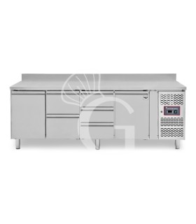 Tavolo Refrigerato 5 cassetti 2 porte 700 mm -2°C/+8°C alzatina per Gastronomia