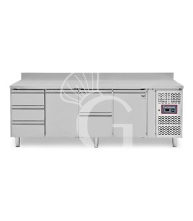 Tavolo Refrigerato 5 cassetti 2 porte 700 mm -2°C/+8°C alzatina per Gastronomia