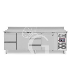 Tavolo Refrigerato 5 cassetti 2 porte 700 mm -2°C/+8°C alzatina per Gastronomia