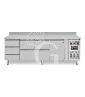 Tavolo Refrigerato 7 cassetti 1 porta 700 mm -2°C/+8°C alzatina per Gastronomia