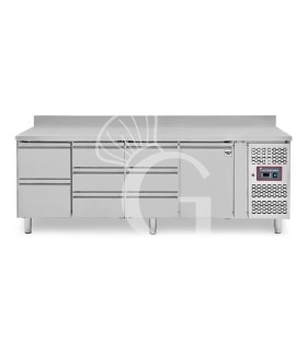 Tavolo Refrigerato 8 cassetti 1 porta 700 mm -2°C/+8°C alzatina per Gastronomia