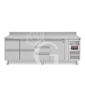 Tavolo Refrigerato 7 cassetti 1 porta 700 mm -2°C/+8°C alzatina
