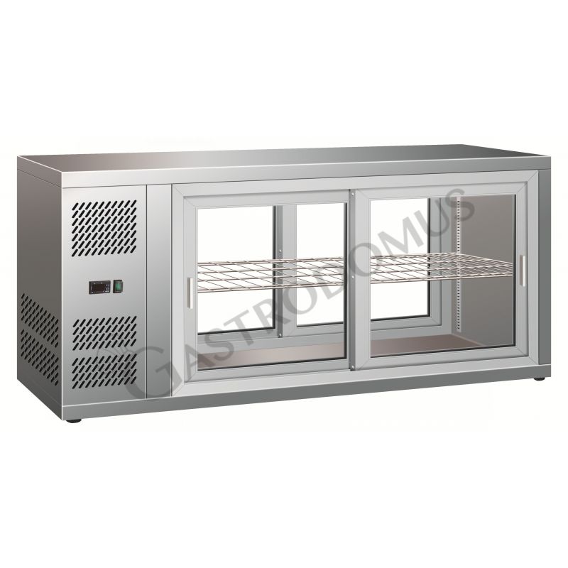 Vetrina Refrigerata ventilata acciaio inox porte scorrevoli 190 LT +2°C/+8°C L 1310 mm x P 510 mm x H 550 mm