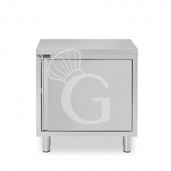 Tavolo inox armadiato con 1 porta battente, L 600 mm x P 800 mm x H 850 mm