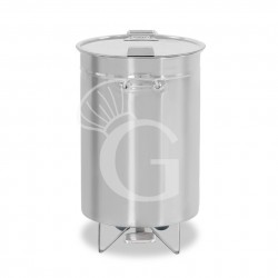 Pattumiera tonda diametro 390 mm in acciaio inox con coperchio apertura tramite pedale 50 LT