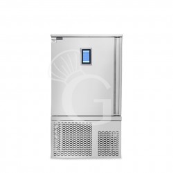 Abbattitore digitale in acciaio inox trifase display touch screen 10 teglie/griglie GN 1/1 o 600x400 mm,-18°/+3°C,ruote montate