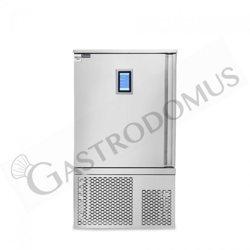 Abbattitore digitale in acciaio inox trifase display touch screen 10 teglie/griglie GN 1/1 o 600x400 mm,-18°/+3°C,ruote montate Abbattitore digitale in acciaio inox trifase display touch screen 10 teglie/griglie GN 1/1 o 600x400 mm,-18°/+3°C,ruote montate