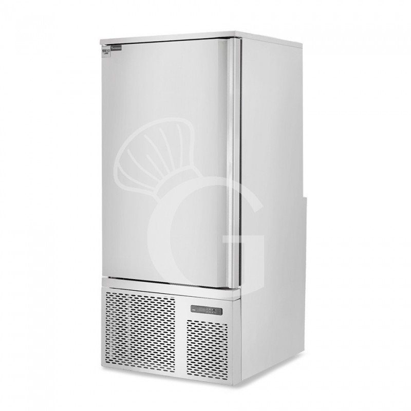 Abbattitore di temperatura in acciaio inox trifase per 15 teglie/griglie GN 1/1 o 600 x 400 mm , -18°/+3°C, con ruote montate