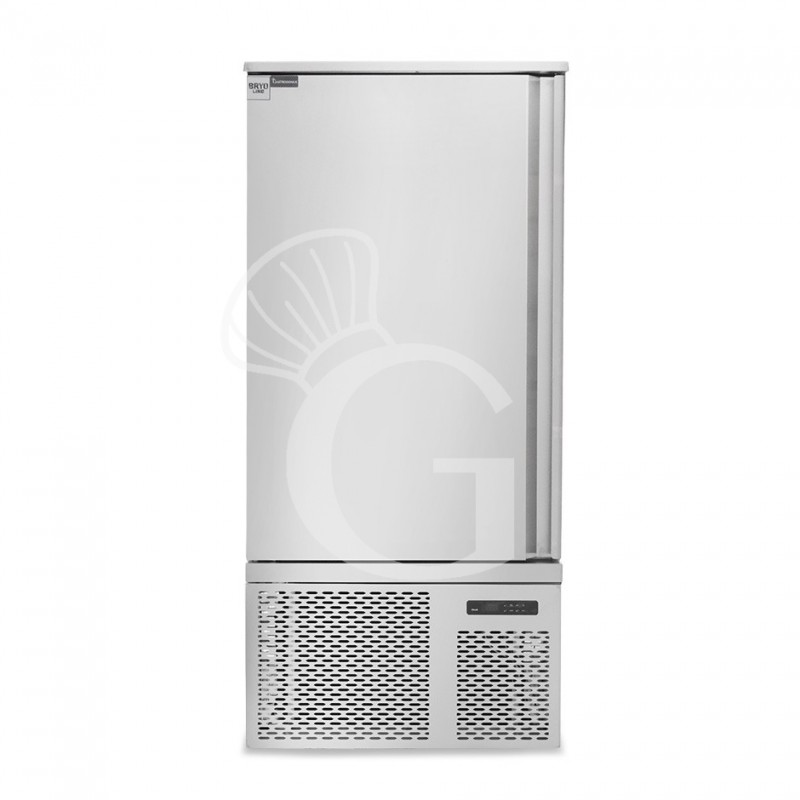 Abbattitore di temperatura in acciaio inox trifase per 15 teglie/griglie GN 1/1 o 600 x 400 mm , -18°/+3°C, con ruote montate
