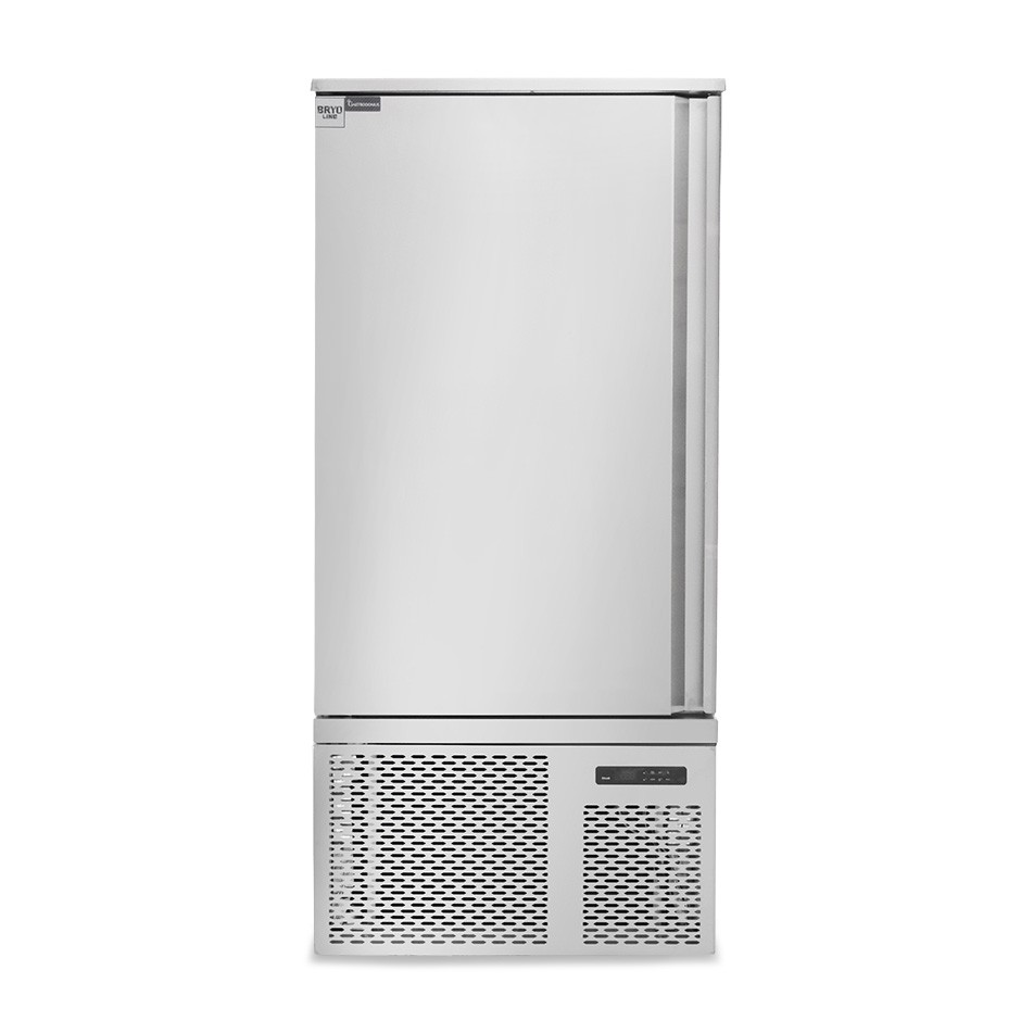 Abbattitore di temperatura in acciaio inox trifase per 15 teglie/griglie GN 1/1 o 600 x 400 mm , -18°/+3°C, con ruote montate