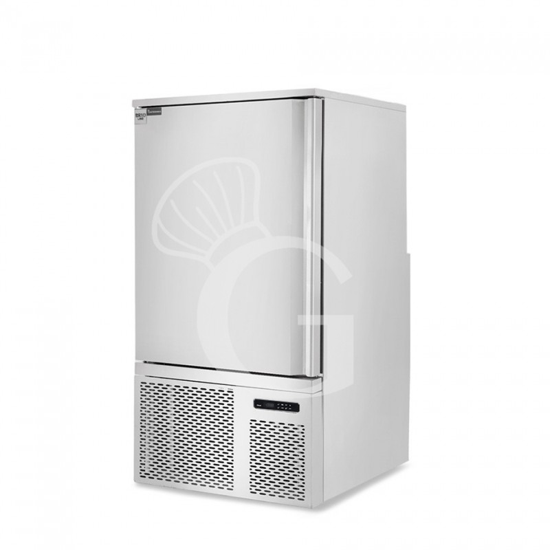 Abbattitore digitale Trifase in acciaio inox per 10 teglie/griglie GN 1/1 o 600 x 400 mm , -18°/0°C, con ruote montate