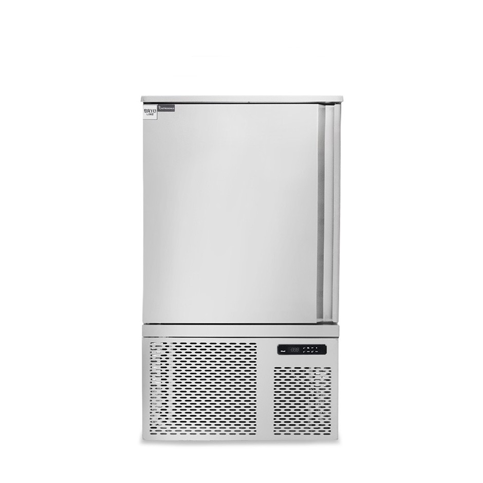 Abbattitore digitale Trifase in acciaio inox per 10 teglie/griglie GN 1/1 o 600 x 400 mm , -18°/0°C, con ruote montate