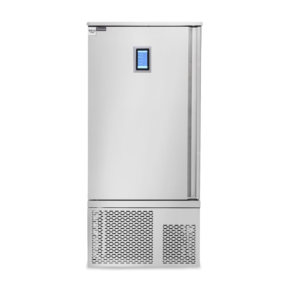 Abbattitore digitale in acciaio inox trifase display touch screen 15 teglie/griglie GN1/1 o 600x400 mm ,-18°/+3°C,ruote montate