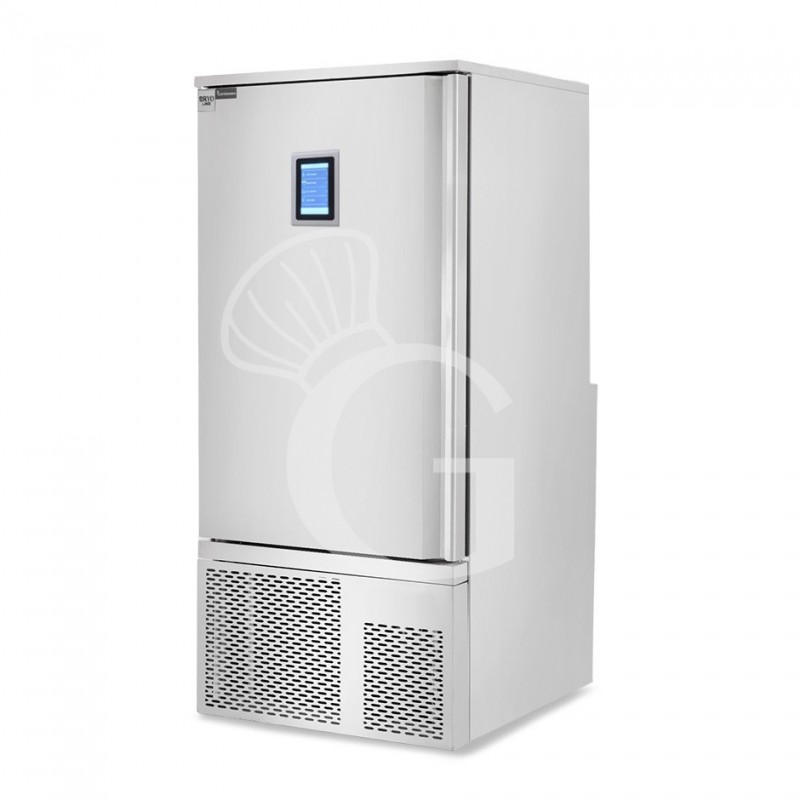 Abbattitore digitale in acciaio inox trifase display touch screen 15 teglie/griglie GN1/1 o 600x400 mm ,-18°/+3°C,ruote montate