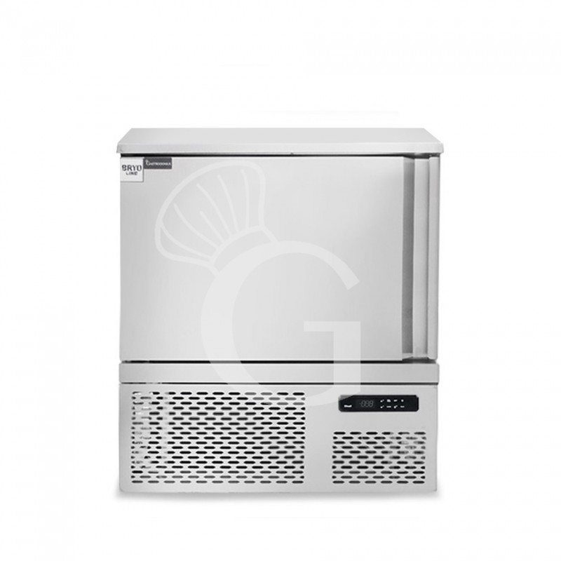 Abbattitore digitale Monofase in acciaio inox per 5 teglie/griglie GN 1/1 o 600x400mm, -18°/0°C, con ruote montate