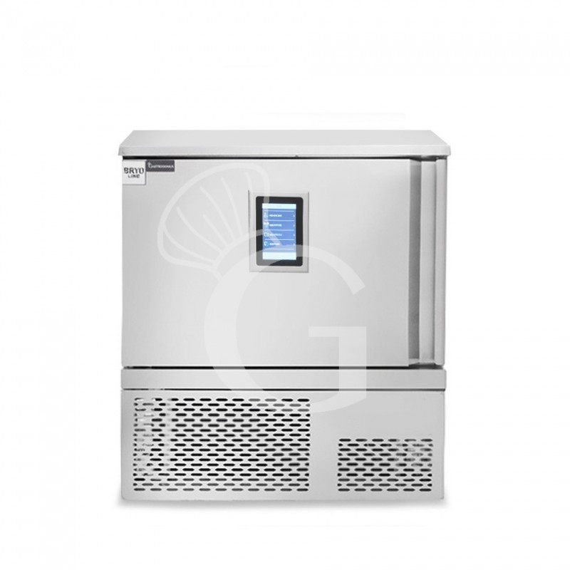 Abbattitore digitale in acciaio inox monofase display touch screen 5 teglie/griglie GN1/1 o 600x400mm,-18°/+3°C,ruote montate