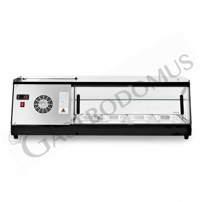 Vetrina tapas 4 bacinelle GN1/3 160 W L 1120 mm x P 395 mm x H 375 mm