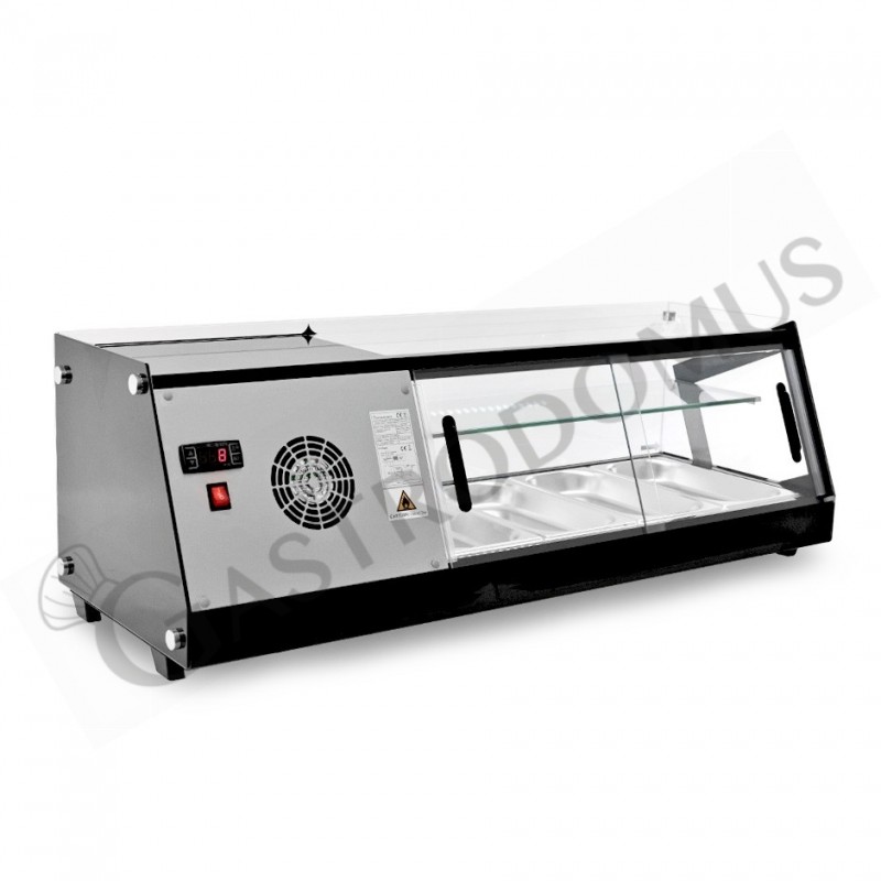 Vetrina tapas 4 bacinelle GN1/3 160 W L 1120 mm x P 395 mm x H 375 mm