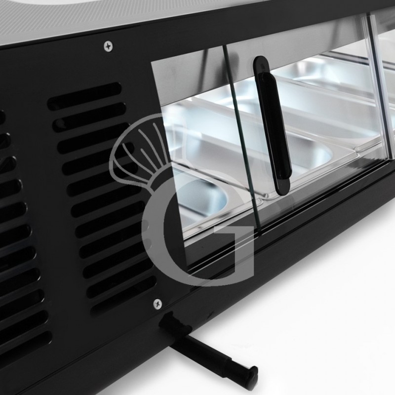 Vetrina sushi 4 bacinelle GN1/3 190 W L 1175 mm x P 425 mm x H 295 mm