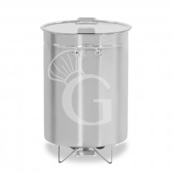 Pattumiera tonda diametro 475 mm in acciaio inox apertura tramite pedale 100 LT