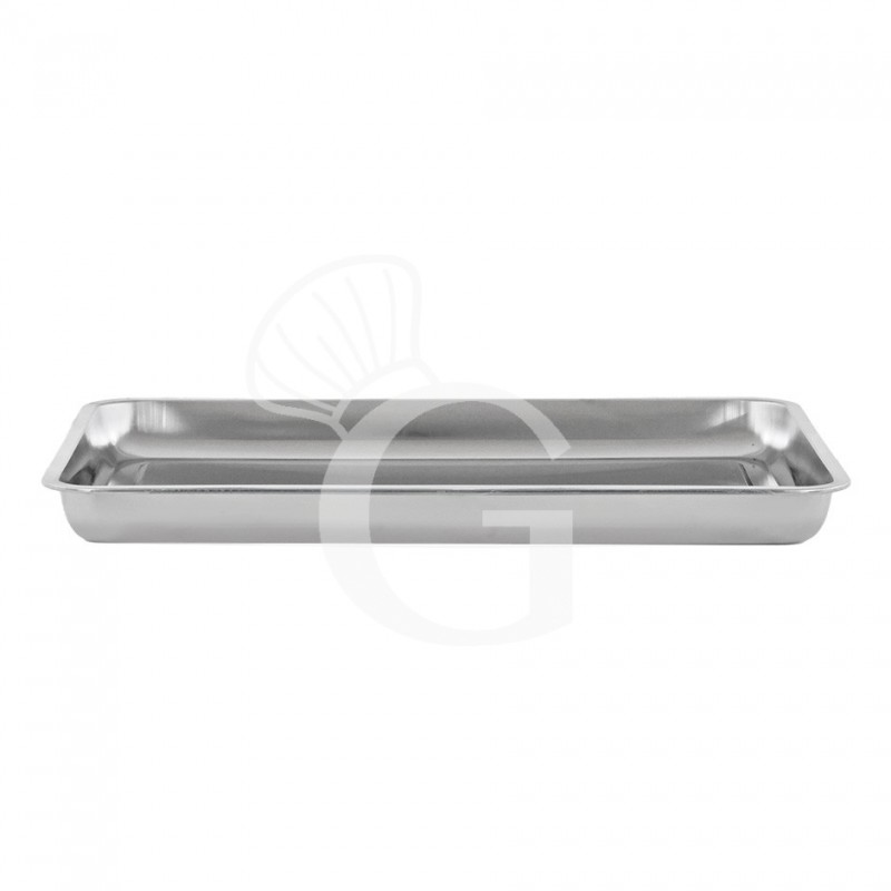 Teglia in acciaio inox - L 600 mm x P 400 mm x H 50 mm