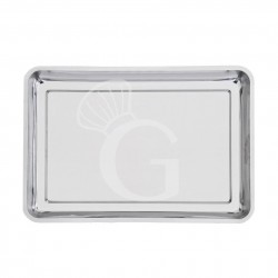 Teglia in acciaio inox - L 600 mm x P 400 mm x H 50 mm