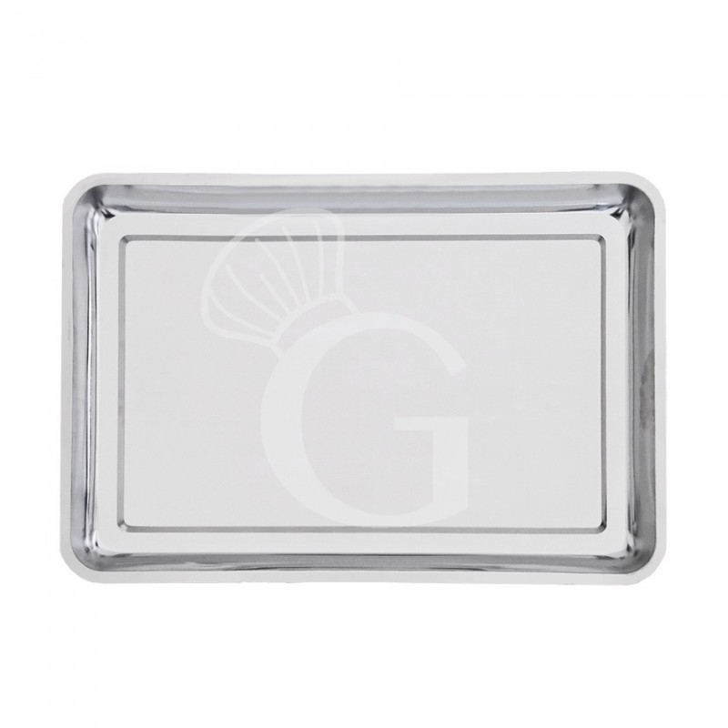 Teglia in acciaio inox - L 600 mm x P 400 mm x H 50 mm