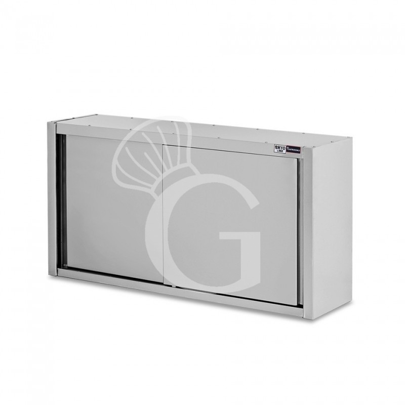 Pensile acciaio inox con sgocciolatoio,2 ripiani forati,porte scorrevoli L 1600 x P 400 x H 1000 mm