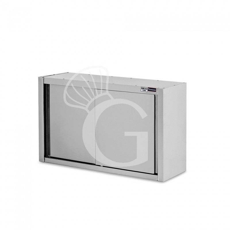 Pensile acciaio inox con sgocciolatoio,2 ripiani forati,porte scorrevoli L 1000 x P 400 x H 1000 mm