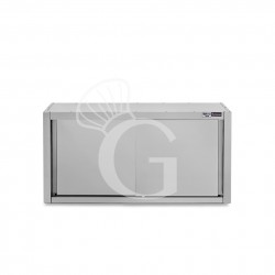 Pensile acciaio inox con sgocciolatoio,1 ripiano forato,porte scorrevoli L 1600 x P 400 x H 650 mm
