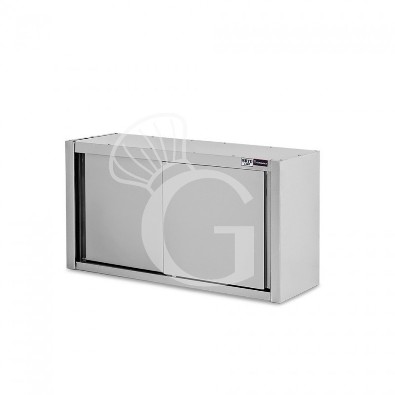 Pensile acciaio inox con sgocciolatoio,1 ripiano forato,porte scorrevoli L 1100 x P 400 x H 650 mm