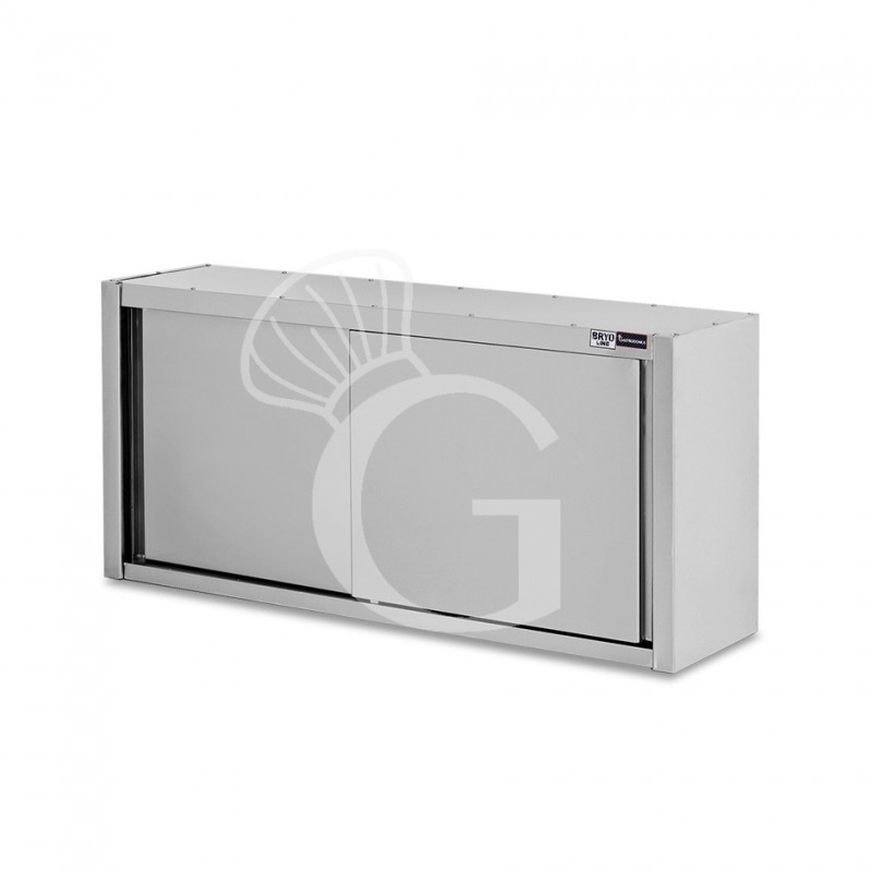 Pensile acciaio inox con sgocciolatoio,1 ripiano forato,porte scorrevoli L 1400 x P 400 x H 800 mm