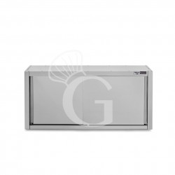 Pensile acciaio inox con sgocciolatoio,1 ripiano forato,porte scorrevoli L 1600 x P 400 x H 800 mm