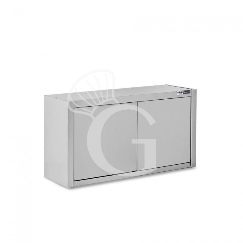 Pensile acciaio inox con sgocciolatoio,1 ripiano forato,2 porte battenti L 900 x P 400 x H 660 mm