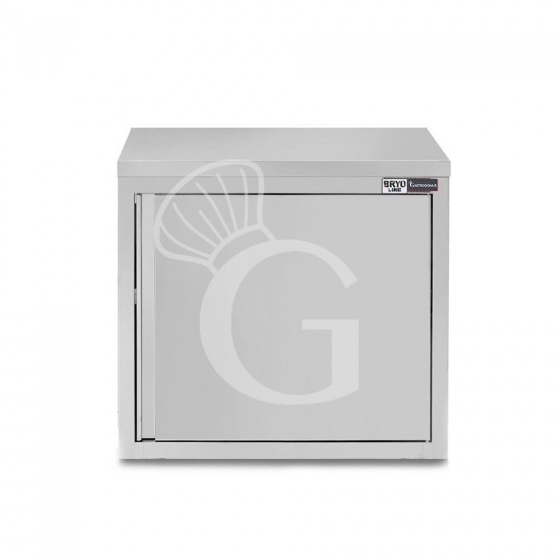 Pensile inox con 1 porta battente, 1 ripiano, L 400 x P 400 x H 660 mm