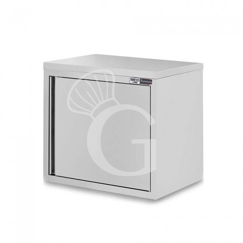 Pensile inox con 1 porta battente, 1 ripiano, L 500 x P 400 x H 660 mm