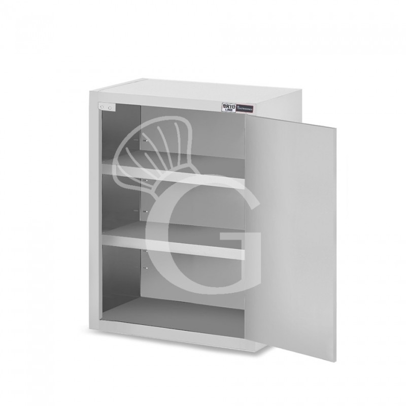Pensile inox con 1 porta battente, 2 ripiani, L 400 x P 400 x H 1000 mm