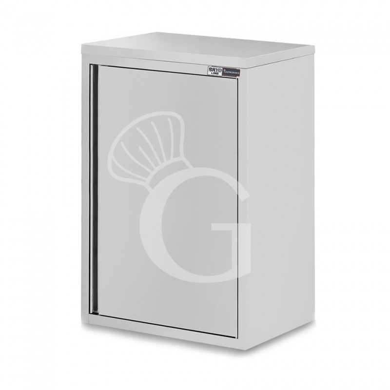 Pensile inox con 1 porta battente, 2 ripiani, L 400 x P 400 x H 1000 mm